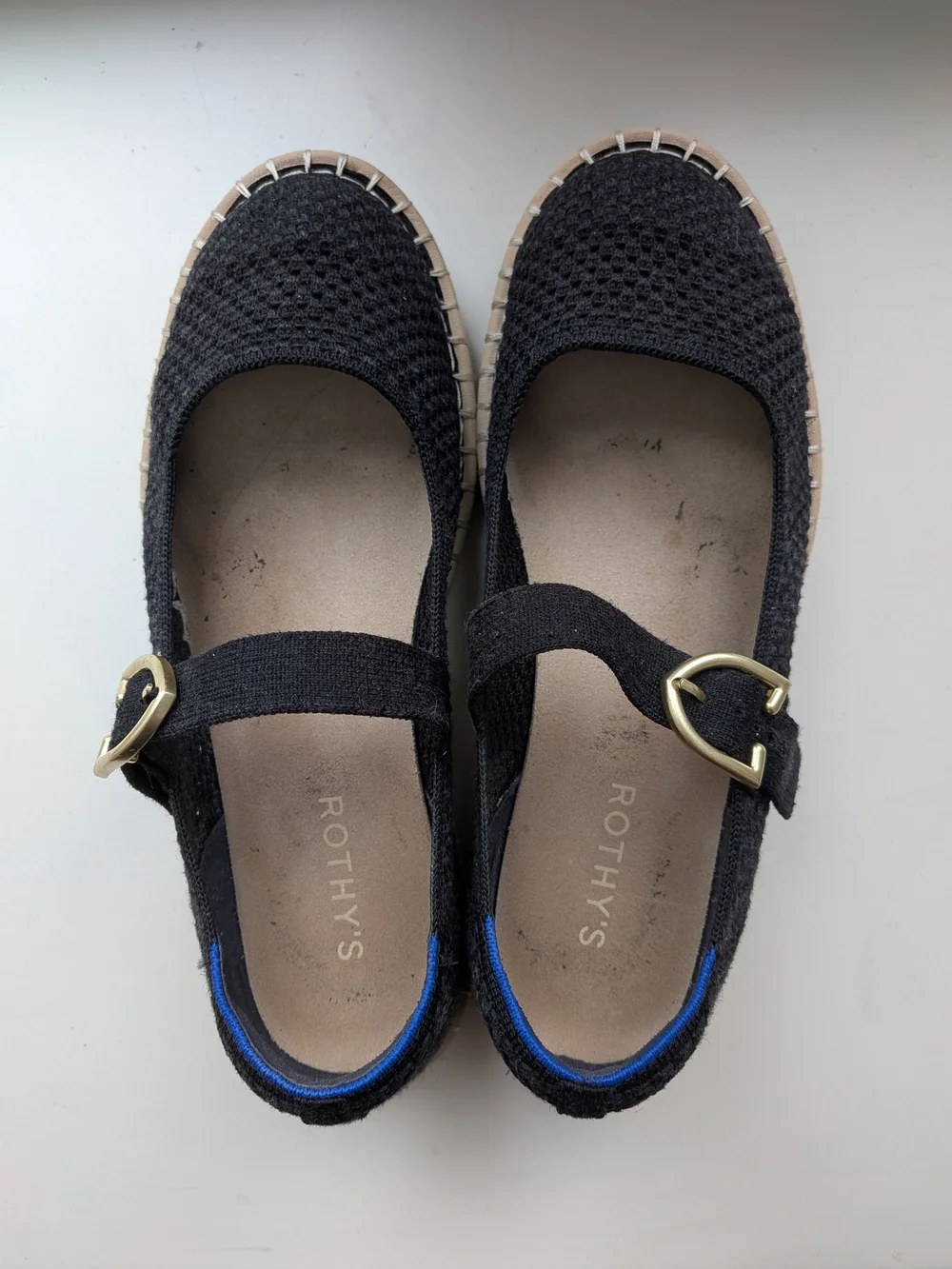 Rothy's Black Mary Jane Flats with Gold Buckle - Picture 5 of 6